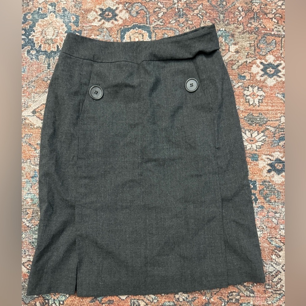 Talbots Women’s Wool size 0 vintage Charcoal grey knee length Pencil Skirt